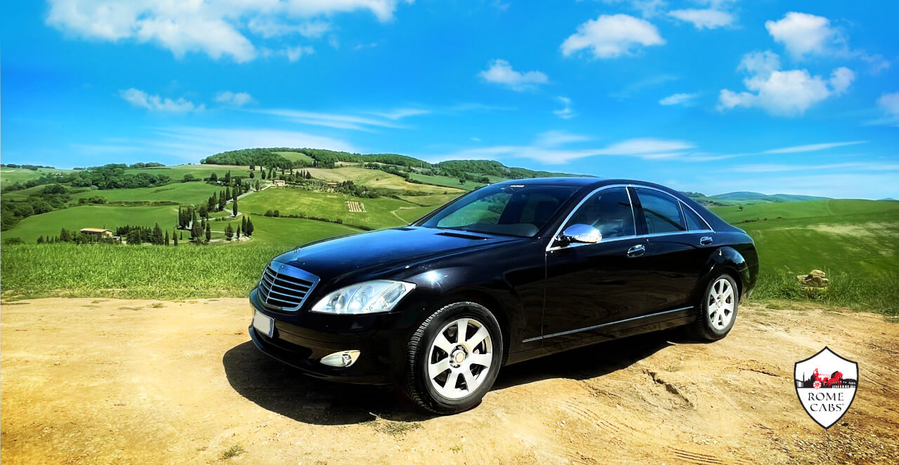 Tuscany Tours from Rome with RomeCabs in Mercedes car in Montichiello
