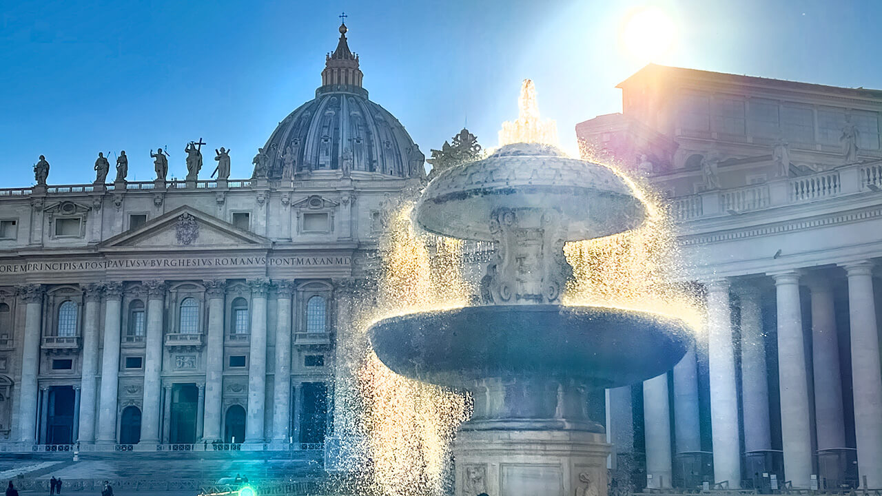 Saint Peters Square Fountain Rome limo tours RomeCabs
