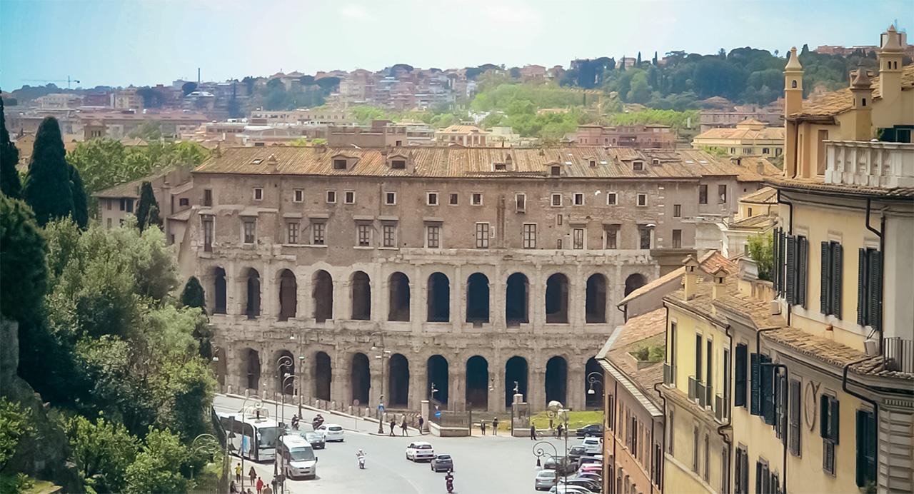 Theater of Marcello in Rome luxury tours from Civitavecchia private excursions RomeCabs